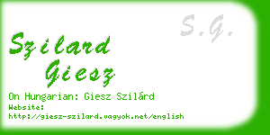 szilard giesz business card